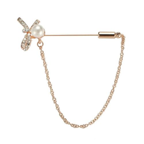 À La Mode Femmes Dame Broche Zircon Faux Perle Décoration Bowknot Forme Accessoire Clip