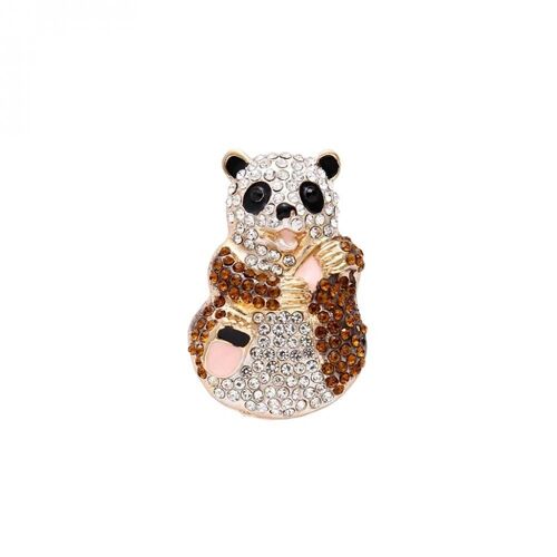 Femmes Femelle Panda Forme Strass Écharpe Broche Elégant Alliage Pin Bijoux Or