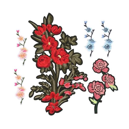 Brodé Fleur Rose Coudre Applique Décoration Patch Vêtements Bricolage Artisanat Accessoire (#1)