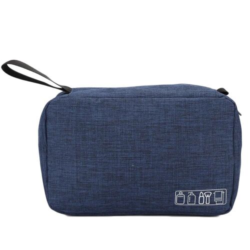 Portable Voyage Articles de toilette Organisateur Rouge à lèvres Vernis à ongles Cosmétique Outil Sac de rangement Bleu marine