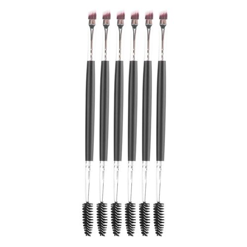 6pcs Double Tête Sourcils Brosse Cheveux Doux Portable Spirale Cils Brosse Outil Cosmétique16.5cm 