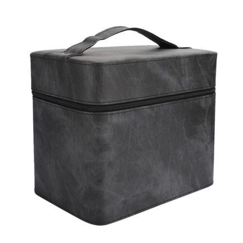 Portable Étanche Grande Capacité Sac À Cosmétiques Trousse De Rangement De Maquillage Organisateur Kit De Voyage Noir 