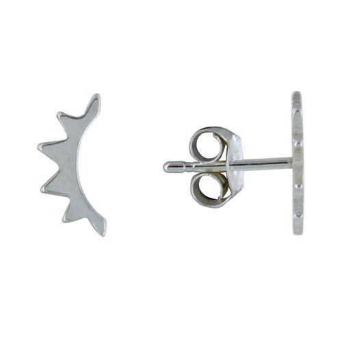 Les Poulettes Bijoux - Boucles D'oreilles Argent Demi Soleil