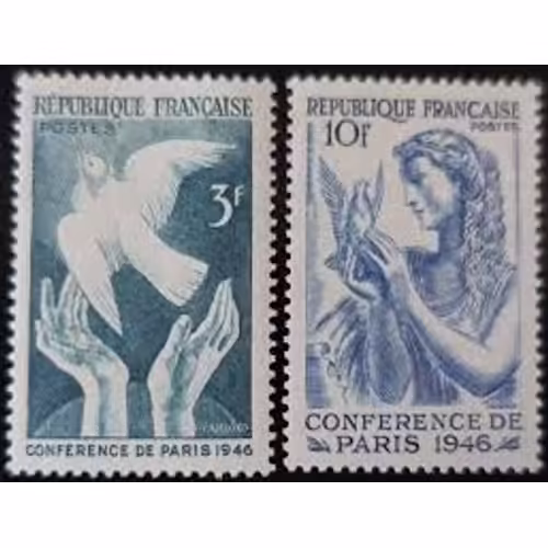 Conférence De La Paix À Paris : Colombe De La Paix La Paire Année 1946 N° 761 762 Yvert Et Tellier Luxe