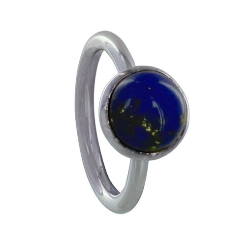 Les Poulettes Bijoux - Bague Argent Demi Sphère De Lapis Lazuli
