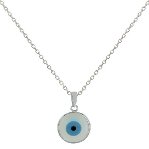 Les Poulettes Bijoux - Collier Argent Oeil De Nacre Ivoire
