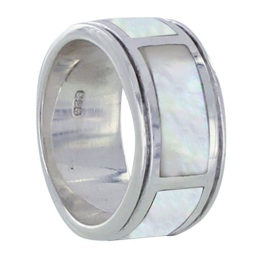 Les Poulettes Bijoux - Bague Argent Trois Rectangles De Nacre Ivoire