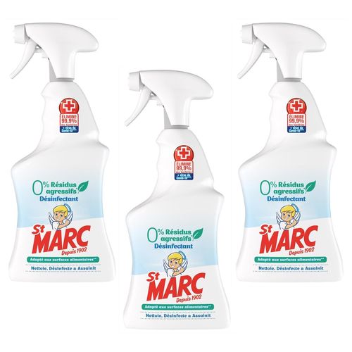 ST MARC Lot de 3 Pistolets Désinfectant 0% Residus Agressifs 500mL