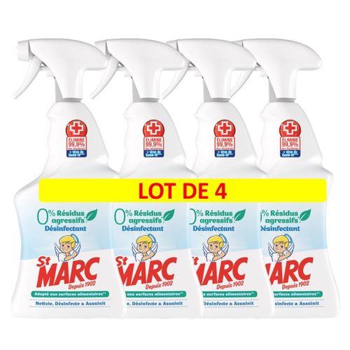 ST MARC Lot de 4 Pistolets Désinfectant 0% Residus Agressifs 500mL