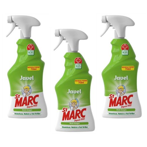 ST MARC Lot de 3 Pistolets Spray Nettoyant Multi-Usages avec Javel - 750 ml