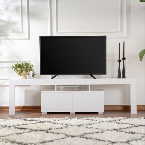 Meuble Tv Avec Placards Blanc 180cm Baso