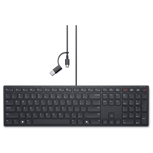 Dell Pro Silent Wired Collaboration Keyboard KB525C - Clavier - USB, USB-C - QWERTY - International US - avec 3 years NBD Advance Exchange