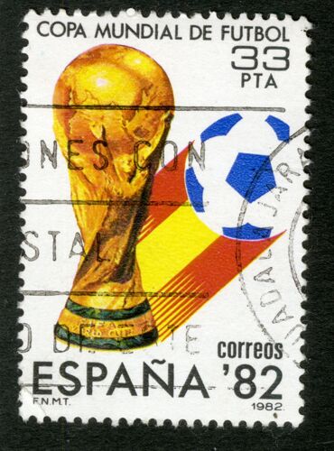 Timbre Oblitéré Espana, Correos, Copa Mundial De Futbol, 1982, 33 Pta