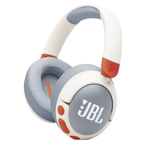 JBL Junior 470NC - Écouteurs avec micro - circum-aural - Bluetooth - sans fil, filaire - Suppresseur de bruit actif - jack 3,5mm - blanc