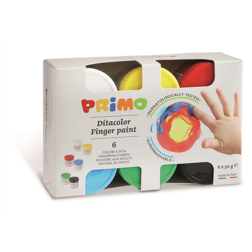 Primo Gouache Aux Doigts En Pot De 50g X 6 Couleurs