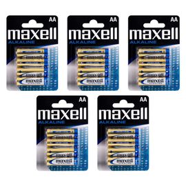 MAXELL Lot de 5 Blisters de 4 Piles alcaline AA Mignon LR6 1,5 V