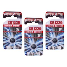 maxell Lot de 3 Blisters de 1 Pile bouton lithium CR1220 3V