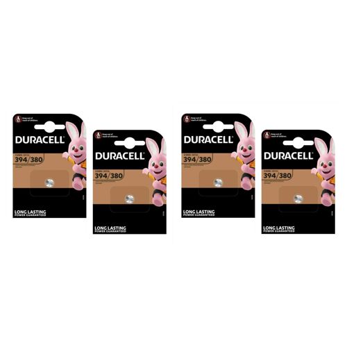 DURACELL Lot de 4 Blisters de 1 Pile oxyde argent pour montres "Watch" 394/380 SR 45