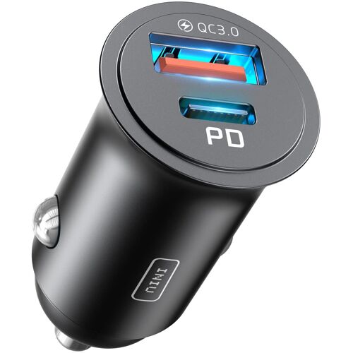 Iniu Allume Cigare Usb, Total 60w [Usb C 30w Usb A 30w] Charge Rapide Chargeur Voiture Pour Iphone 15 14 13 12 11 Pro Max Mini Plus Samsung S23 Huawei Ipad Airpods Switch Etc