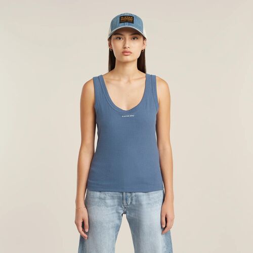 Débardeur Slim Rib - Bleu Moyen - Femmes