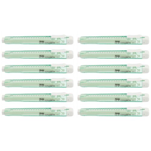 Pentel Lot De 12 Stylos Gomme Clic Eraser, Corps Vert Pastel