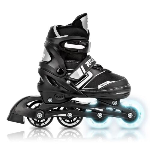 Roller En Ligne Helixi Du 30 Au 33 Adulte - Enfant Mixte Taille Ajustable Noir/Gris Raven