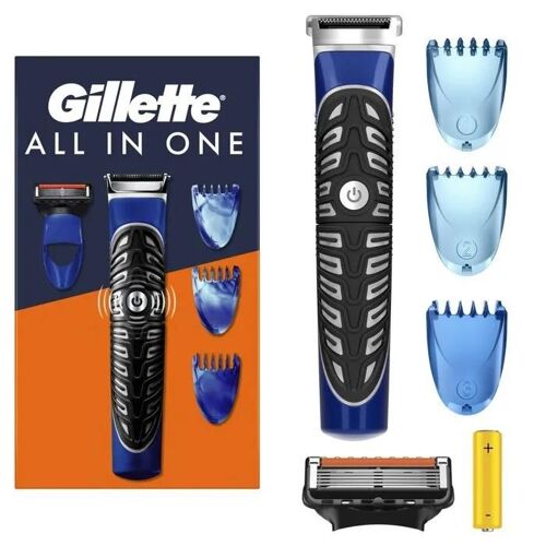 Gillette Kit Barbe Tondeuse All In One, 1 Lame Proglide, 3 Sabots, Etanche, Tonte De Précision Sur Le Visage Et Le Torse.