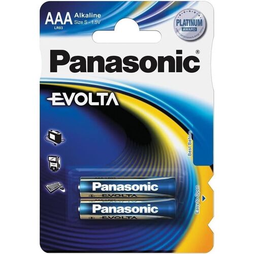 Panasonic Blister de 2 Piles Alcaline Evolta AAA LR03
