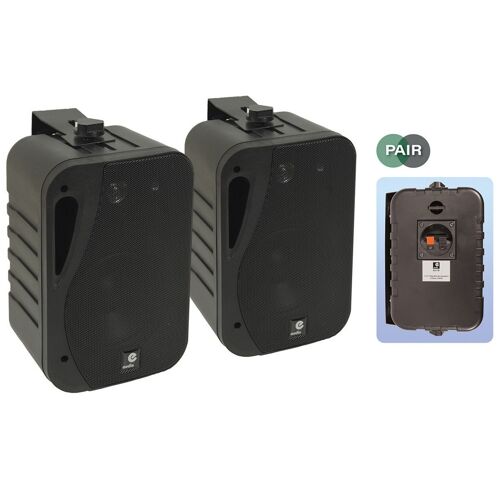 e-audio Haut-parleurs de musique de fond à 3 voies de 5,25 pouces avec supports 160W 4 Ohm - Noir