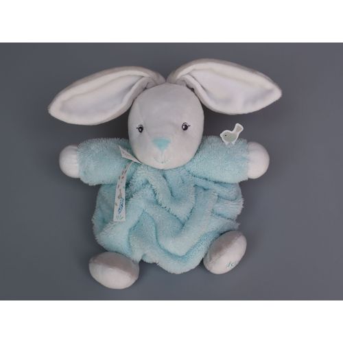 Doudou Lapin Boule Bleu Blanc Gris Oiseau Kaloo