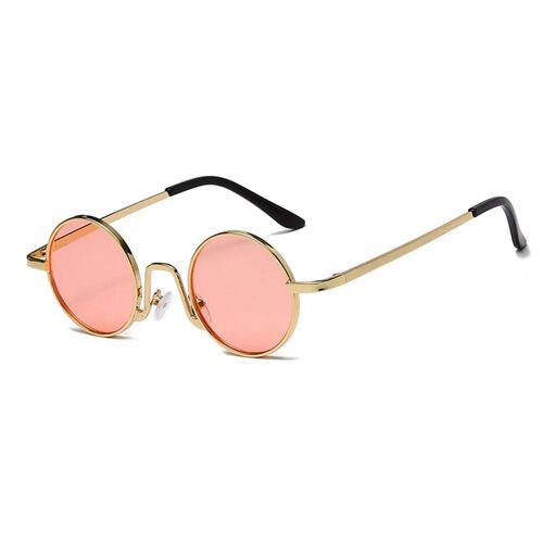 Lunettes de soleil vintage Steampunk rond tendance miroir polarisé lunettes de soleil C3