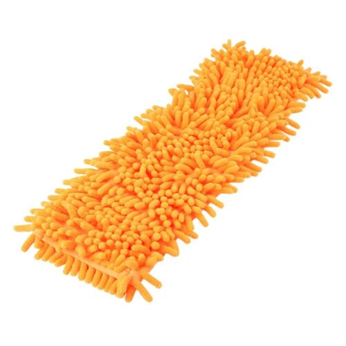 1pc chenille plat vadrouille tête tampon remplacement recharge poussière nettoyage sol vadrouille tampons (orange)