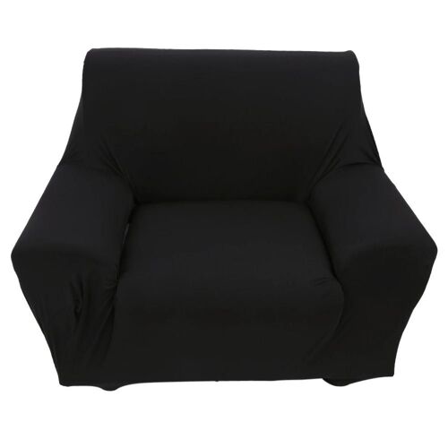 Housse de canapé monoplace Housse de canapé en polyester Housse de canapé élastique Noir
