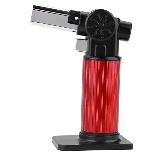 Portable rechargeable Butane Micro torche briquet flamme réglable pour le soudage au barbecue (rouge)