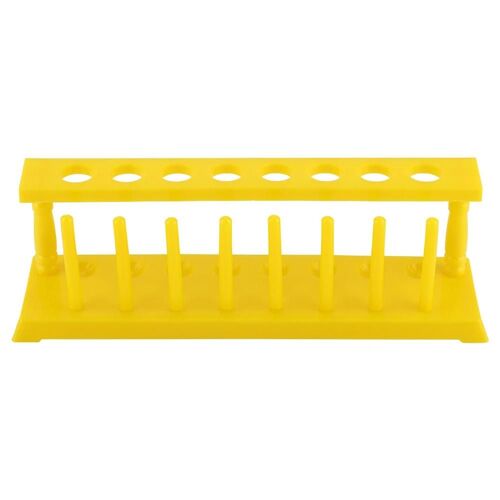 Tube À Essai En Plastique Rack 8 Trous Support De Stockage Fournitures De Laboratoire Jaune