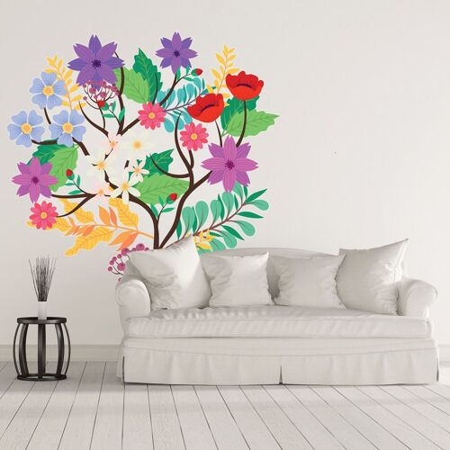 Sticker Fleurs Grimpantes S (Hauteur 38cm, Largeur 36cm)