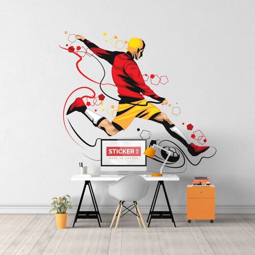 Sticker Footballeur Shoot S (Largeur 38cm, Hauteur 34cm)