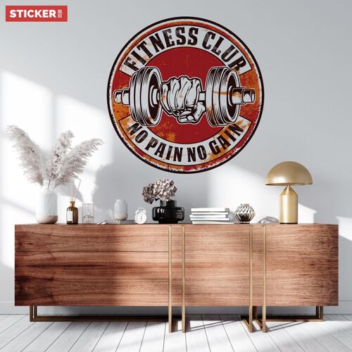 Sticker Fitness Club Vintage M (Hauteur 58cm, Largeur 58cm)
