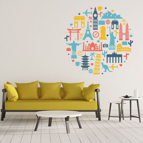 Sticker Mural Monuments Rond M (Largeur 58m, Hauteur 58cm)