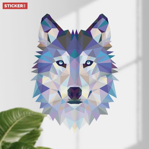 Sticker Loup Origami S (Hauteur 38cm, Largeur 28cm)
