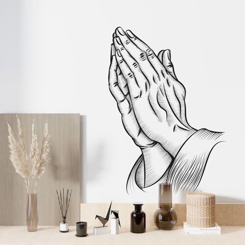 Sticker Mains en Priere S (Largeur 38cm, Hauteur 27cm)