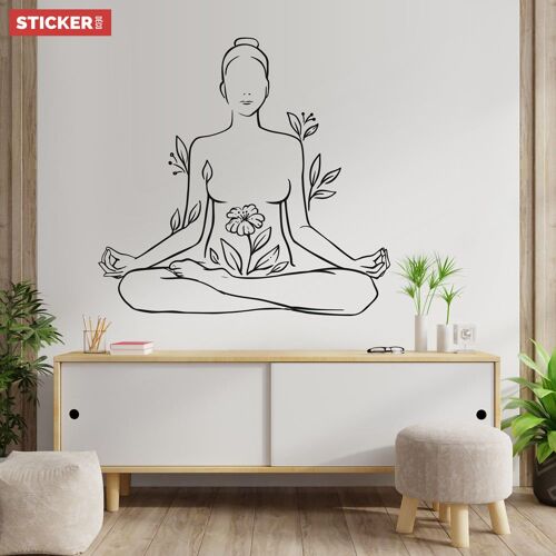 Sticker Paix Yoga S (Largeur 38cm, Hauteur 36cm)