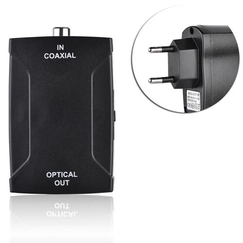 Coaxial Coaxial Convertisseur Audio Numérique Optique 96khz Hd Échantillonnage Pour Home Cinéma Dts Noir Ue