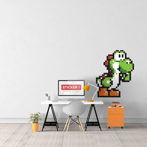 Sticker Pixel Art Yoshi XL (Hauteur 98cm, Largeur 79cm)
