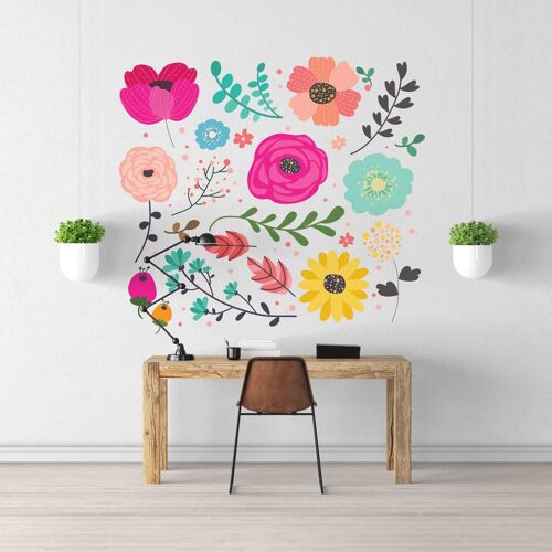 Sticker Rivière Florale XL (Largeur 98cm, Hauteur 89cm)