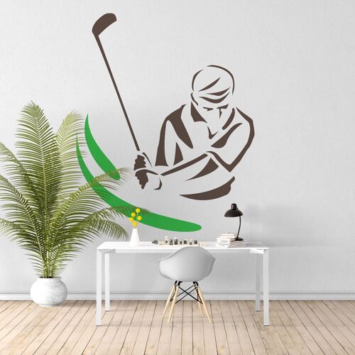 Sticker Golfeur Swing M (Hauteur 58cm, Largeur 48cm)