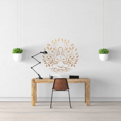 Sticker Arbre De Vie Meditation XL (Largeur 100cm, Hauteur 98cm)