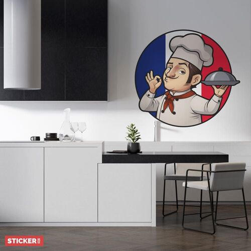Sticker Chef Français M (Hauteur 57cm, Largeur 58cm)