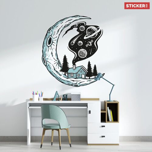 Sticker Chalet Lunaire S (Hauteur 38cm, Largeur 33cm)