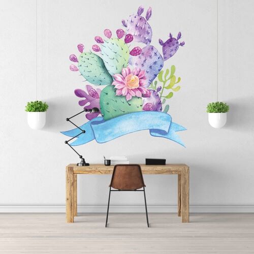 Sticker Cactus Bouquet Coloré S (38x34cm)